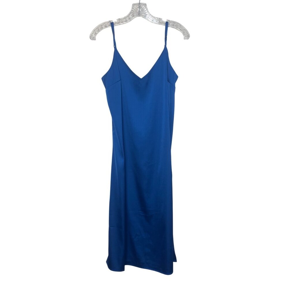 The Drop Ana Slip Dress Womens Small Blue New Silky Adjustable Straps